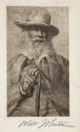 Walt Whitman. From a copy of Shakespeare's works associated with Whitman. Folger.